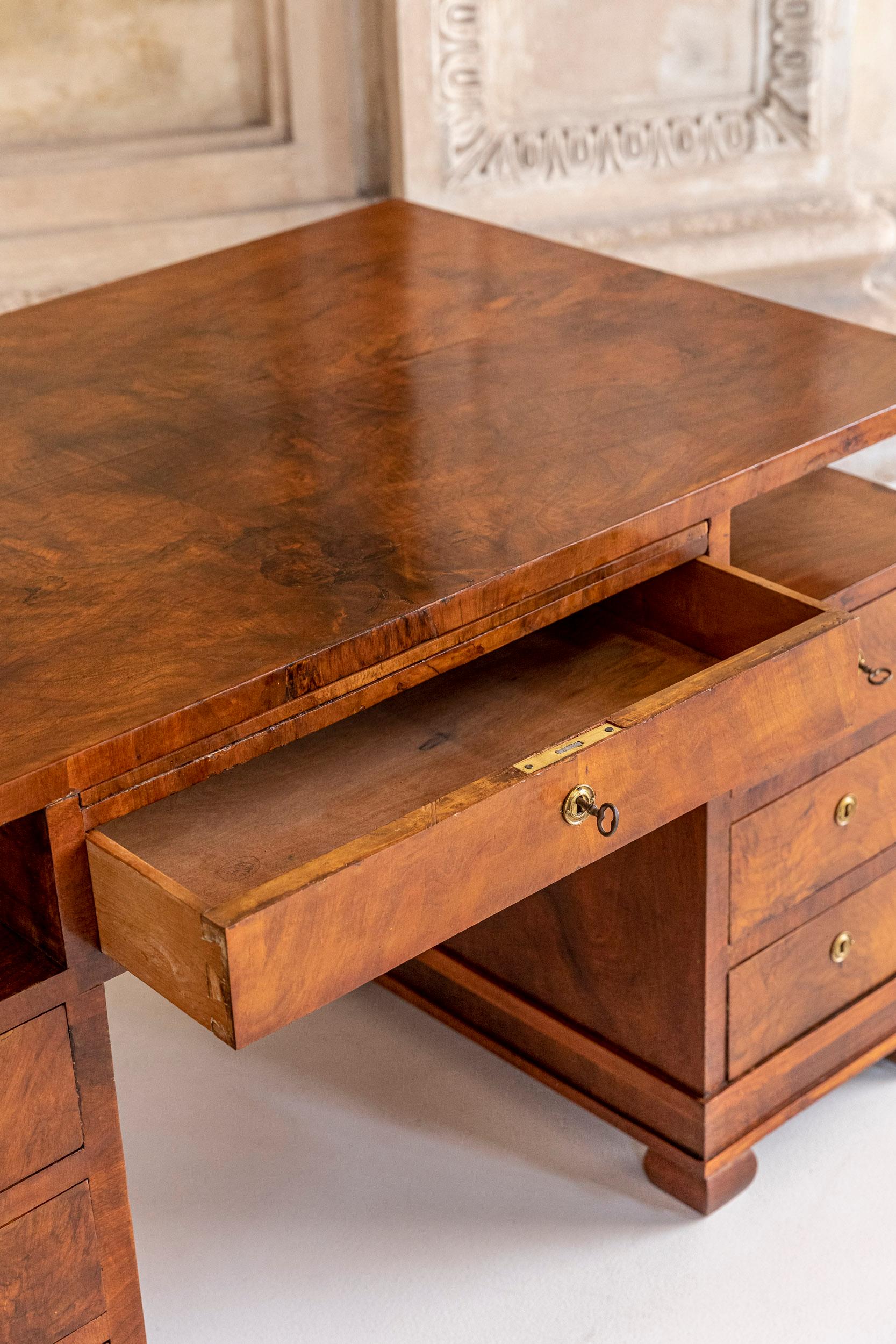 Mid-20th Century Veneered Walnut Writing Table For Sale