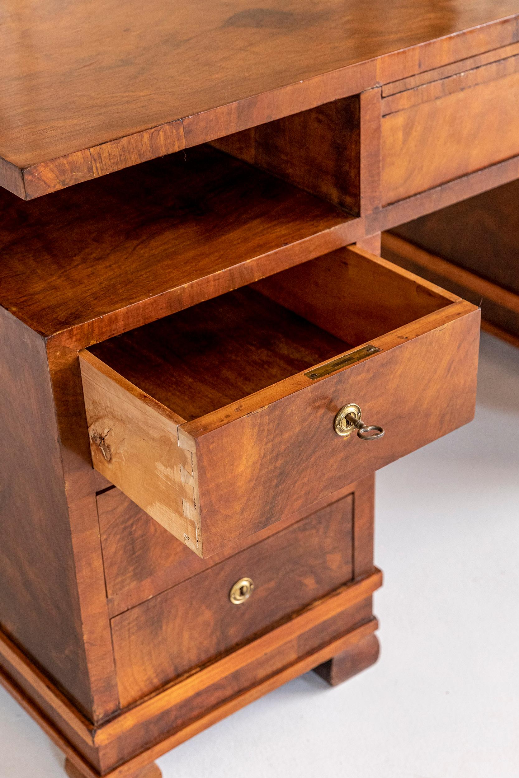 Veneered Walnut Writing Table For Sale 2