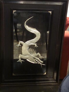 Midcentury Venetian Engraved Mirrored Glass, 19th Century Frame