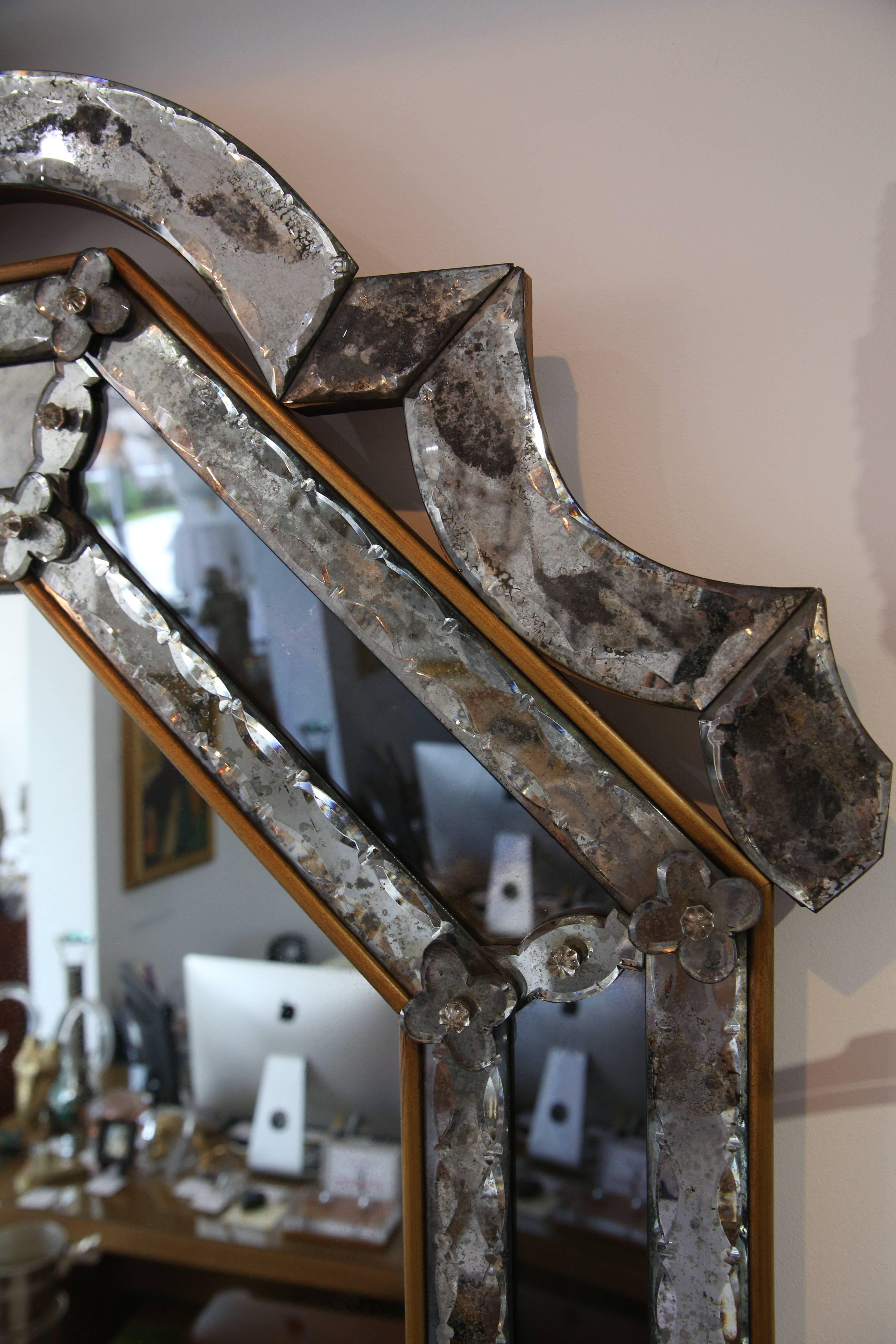 20th Century Midcentury Venetian Murano Glass Wall Mirror