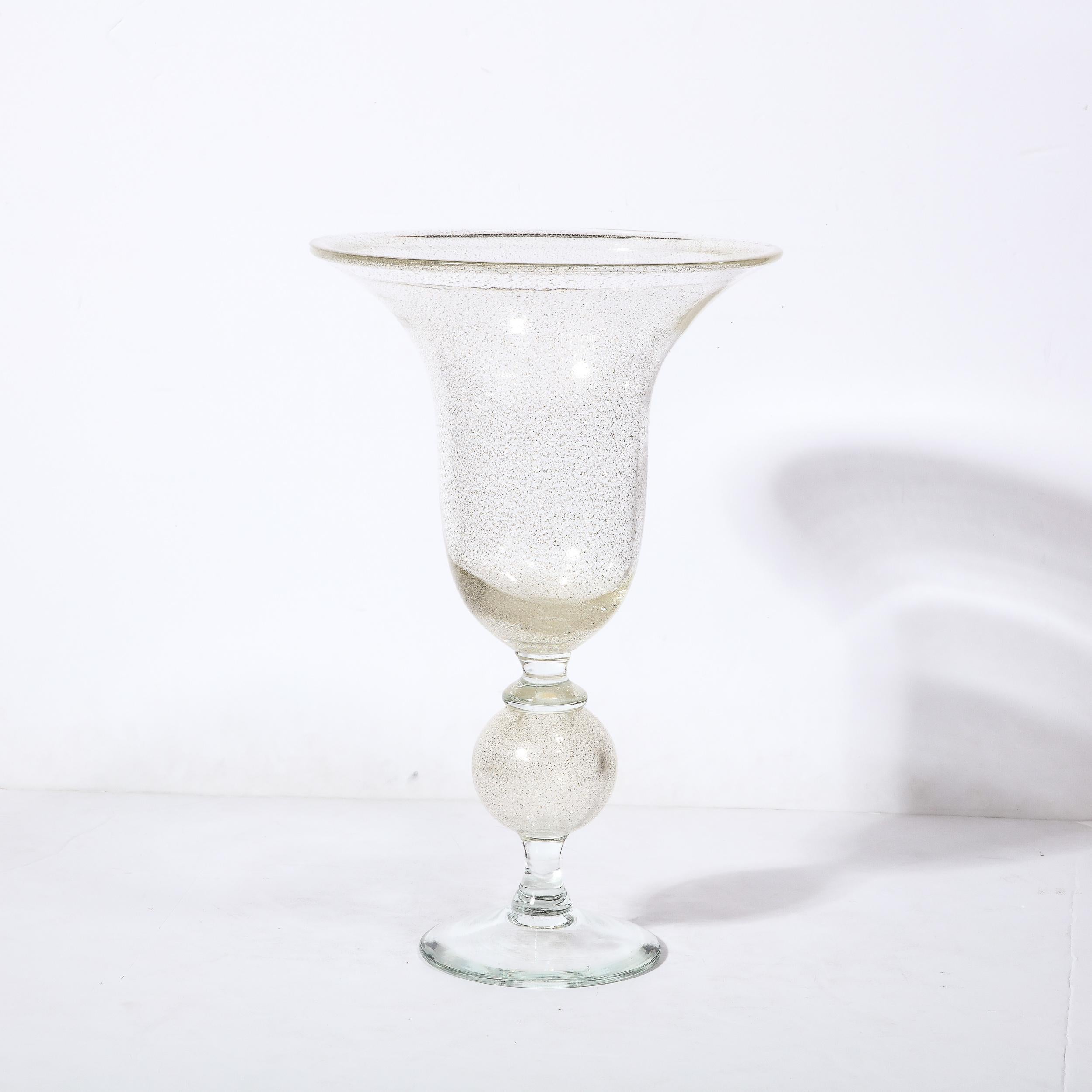 Murano Glass Midcentury Venetian Palatial Handblown Translucent Glass Vase by Vetri Artistici For Sale