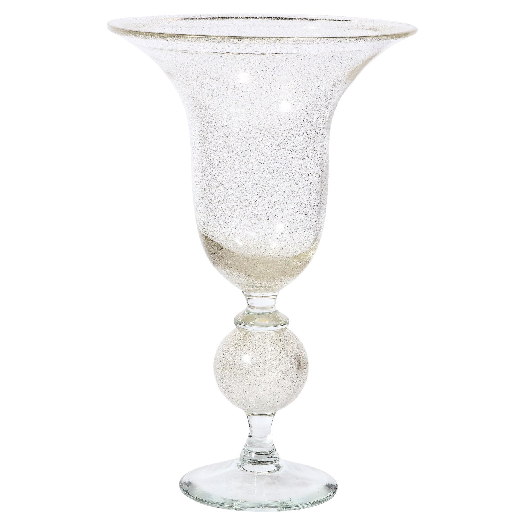 Midcentury Venetian Palatial Handblown Translucent Glass Vase by Vetri Artistici For Sale