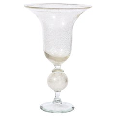 Vintage Midcentury Venetian Palatial Handblown Translucent Glass Vase by Vetri Artistici