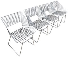 Midcentury Verner Panton Wire Cube Chrome Chairs