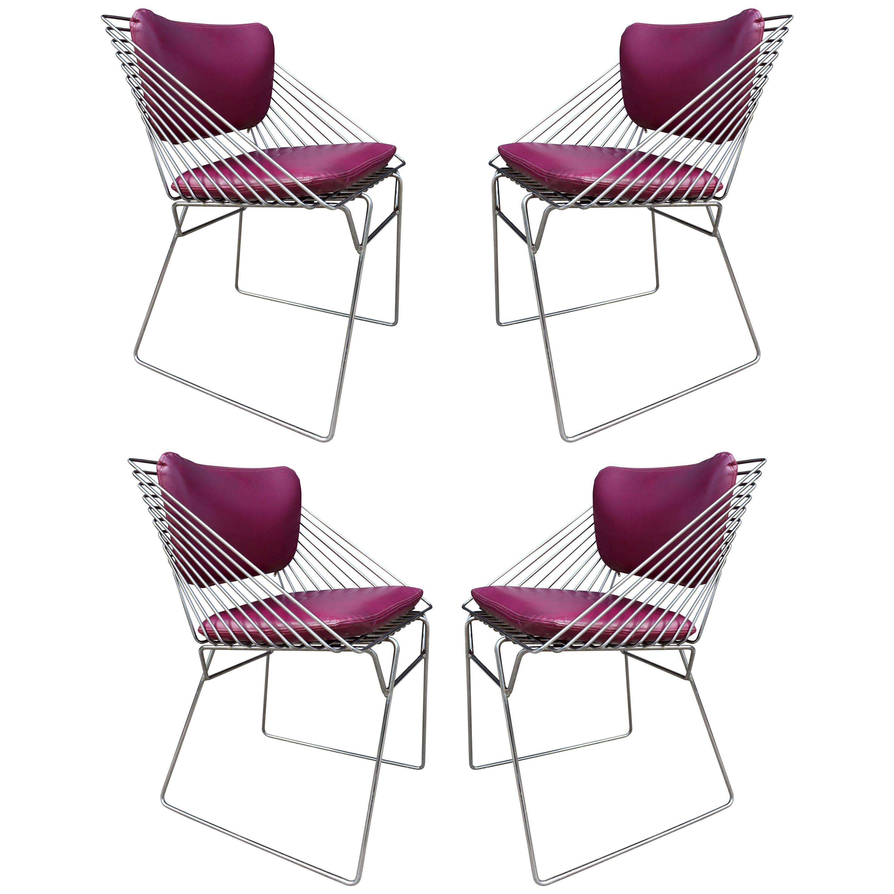 Midcentury Verner Panton Wire Cube Chrome Chairs