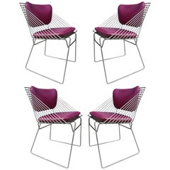 Midcentury Verner Panton Wire Cube Chrome Chairs