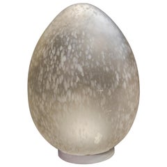 Vintage Midcentury Murano Egg Lamp Italy White Egg Lamp, circa 1970