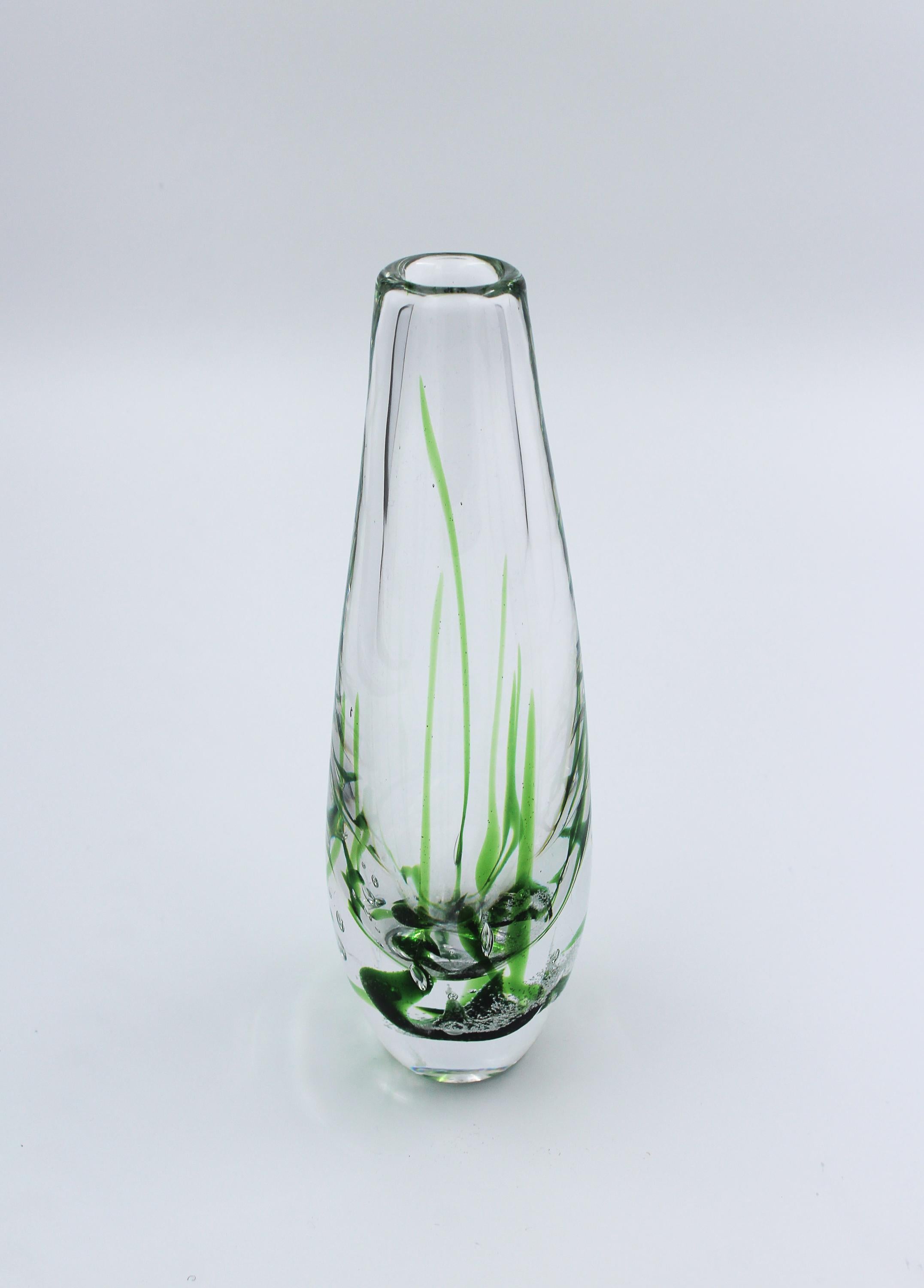 Mid-20th Century Midcentury Vicke Lindstrand Glass Vase by Kosta, 1960s For Sale