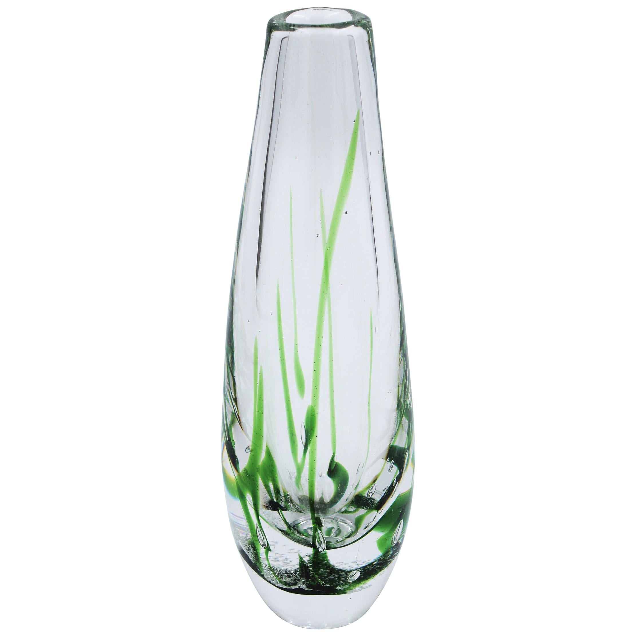 Midcentury Vicke Lindstrand Glass Vase by Kosta, 1960s For Sale