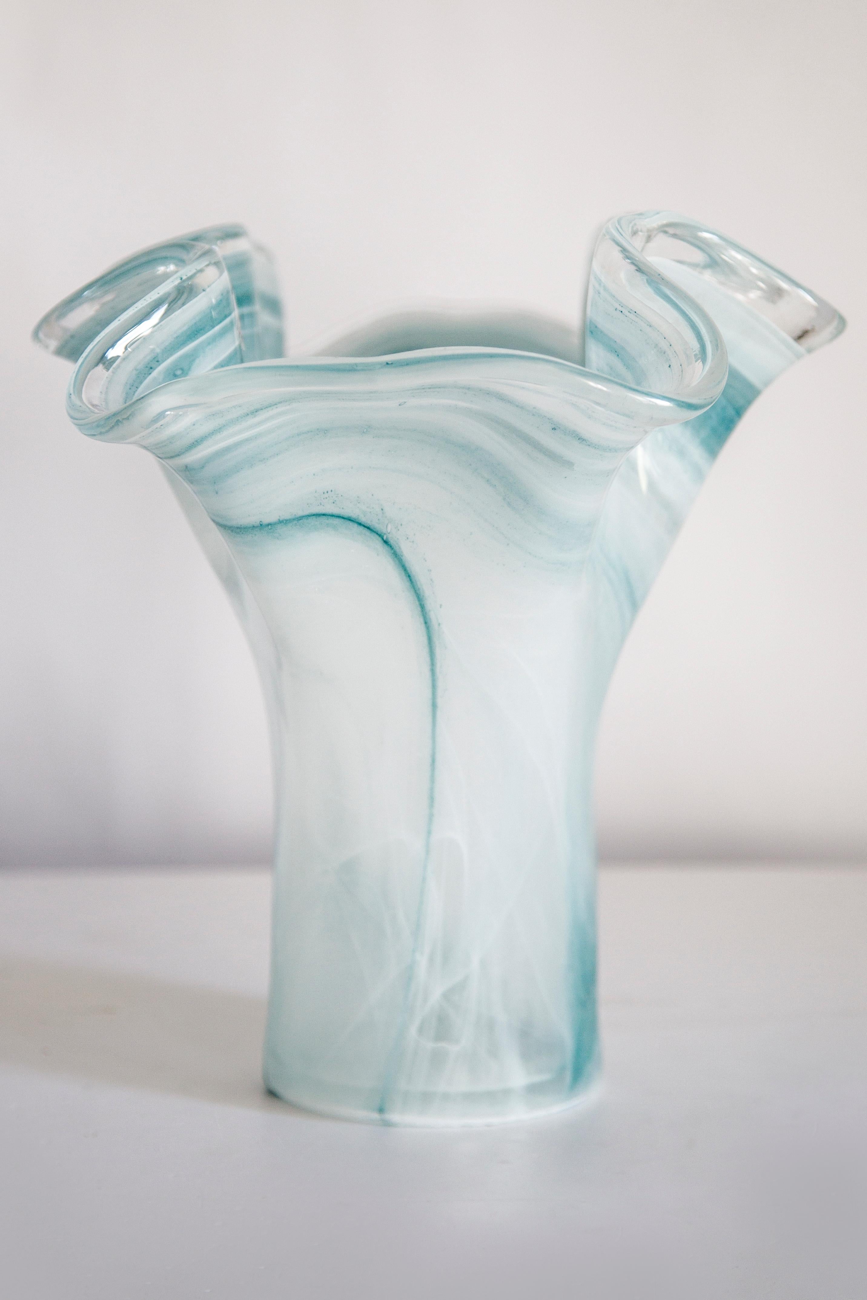 Italiano Vaso di vetro di Murano di metà secolo Acqua Blue Big, Italia, anni 2000