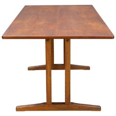 Midcentury Vintage Borge Mogensen FDB Oak, Beech and Teak Dining Work Table