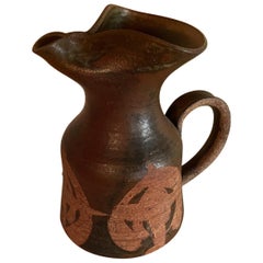 Midcentury Vintage Ceramic Pitcher Pottery Art Organic Design