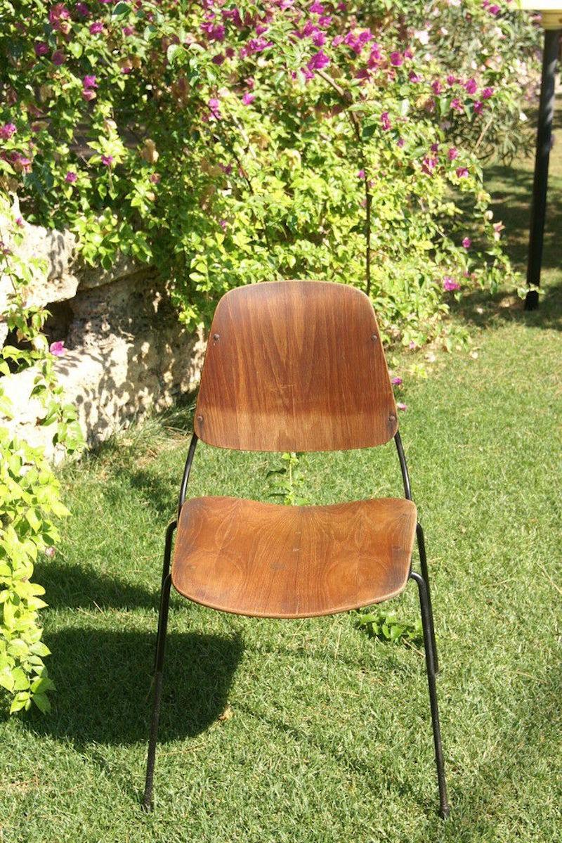 Italian Mid-Century Vintage Chair Design Augusto Bozzi for Saporiti, 1950s For Sale