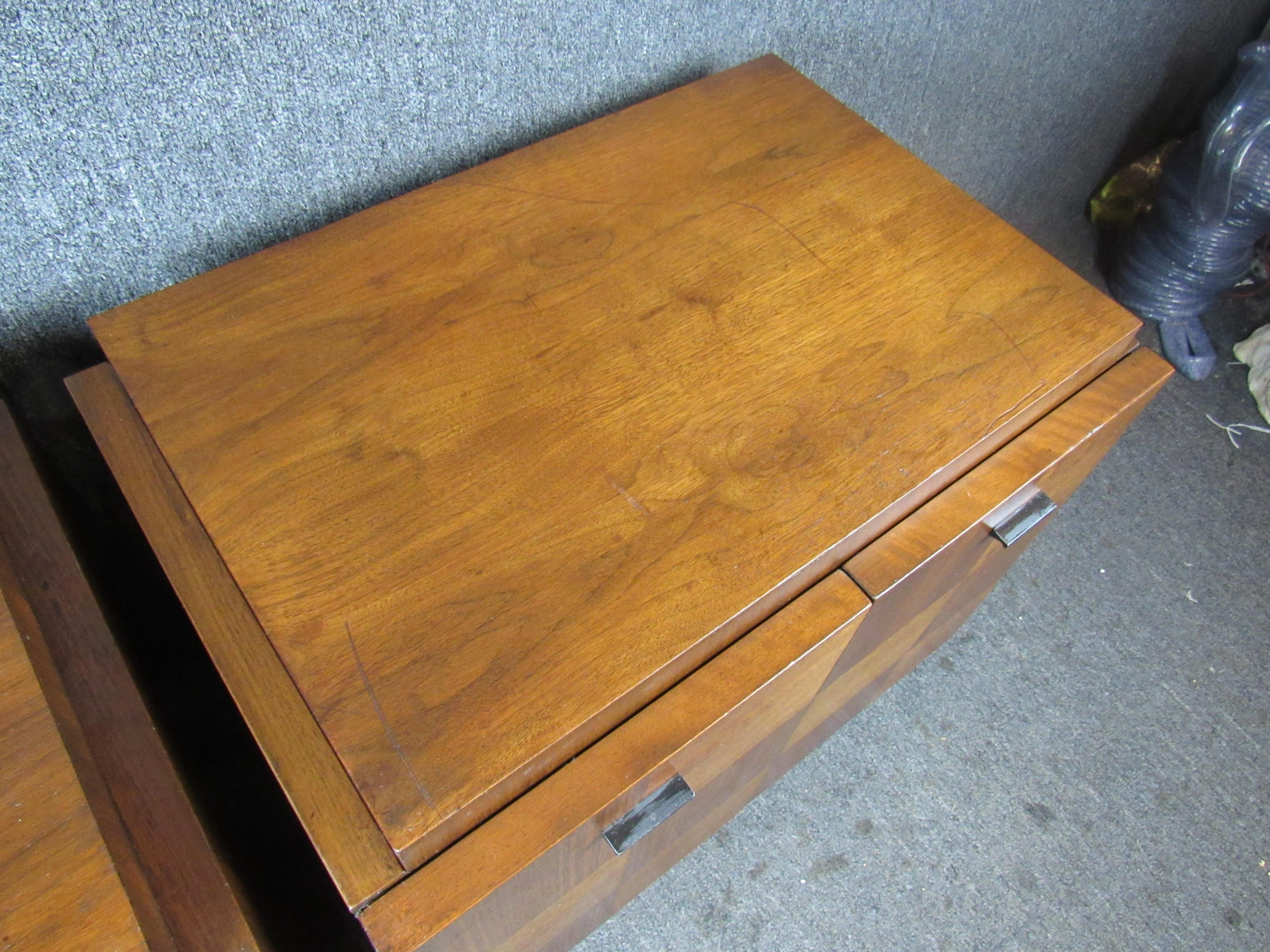 Mid-Century Modern Midcentury Vintage Checkerboard Nightstands by Tabago Canada