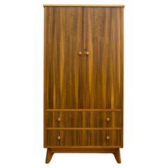 Midcentury Retro Compact Walnut Wardrobe from Morris of Glasgow, 1950s