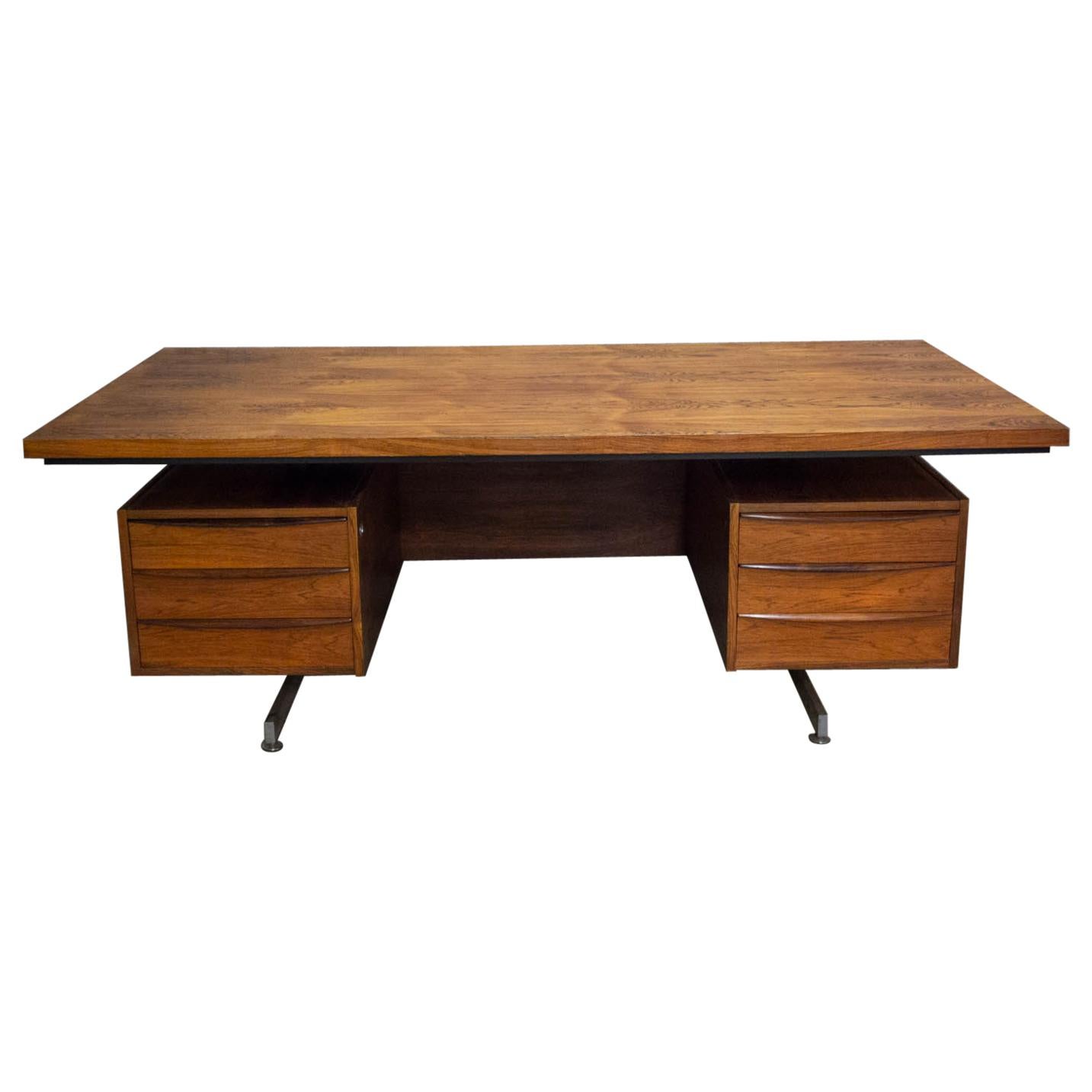 Midcentury Vintage Danish Desk, Rosewood Veneer, 1960 For Sale