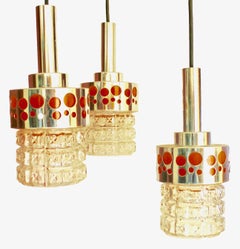 Midcentury Vintage Dutch Orange Shade Hanging Pendant Light, 1965