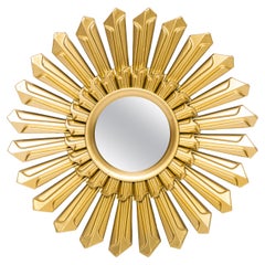 Italienischer Vintage-Sonnenschliff-Spiegel aus Gold, Mitte des Jahrhunderts, Italien, 1960er Jahre