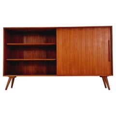 Highboard vintage Midcentury  Étui à livres danois en teck, années 1960
