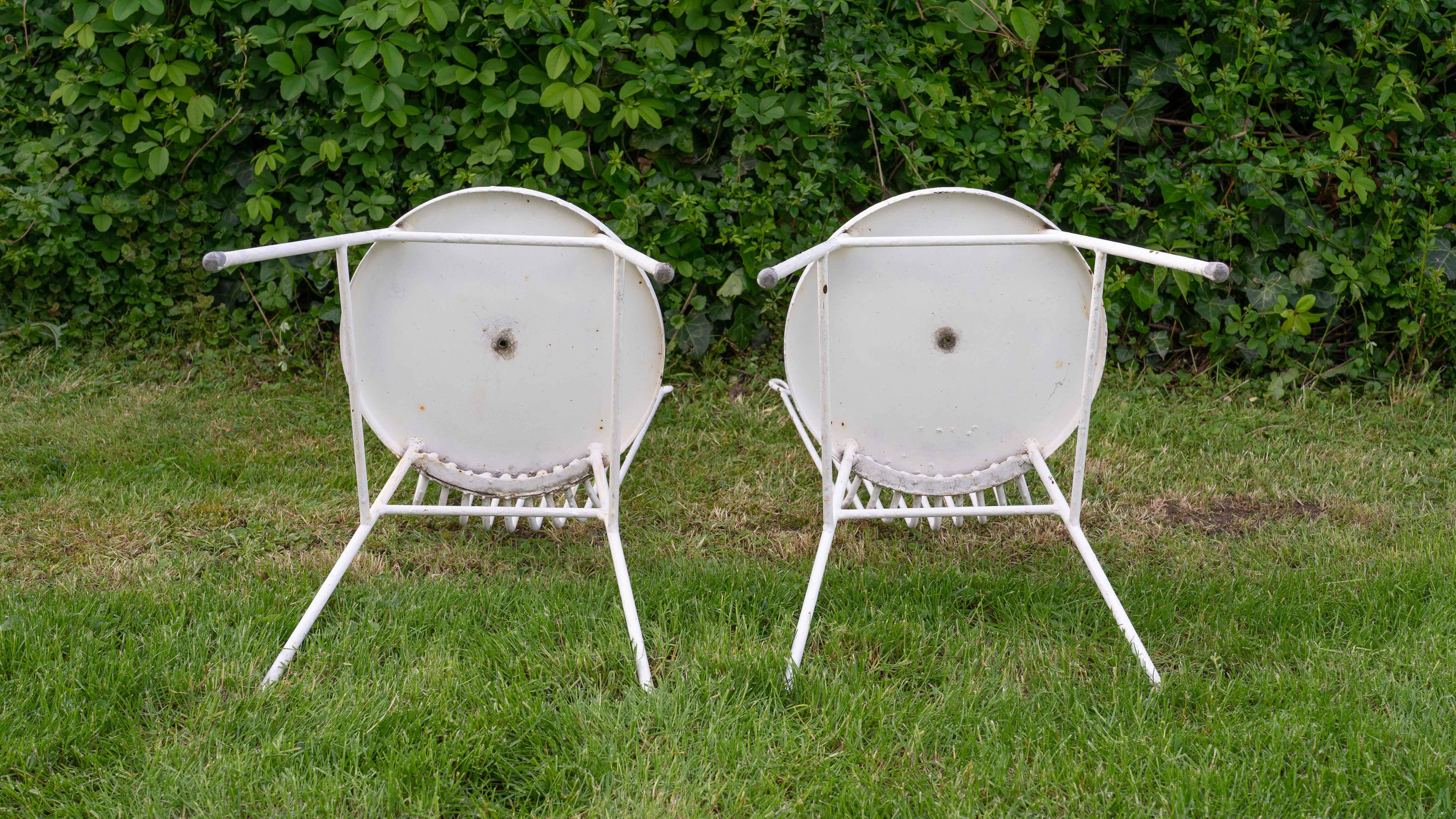 Midcentury Vintage Iron Garden Chairs, 1950s For Sale 8