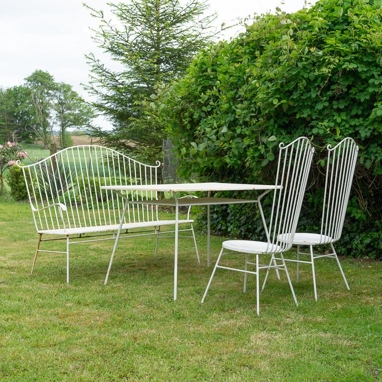 Midcentury Vintage Iron Garden Chairs, 1950s For Sale 12