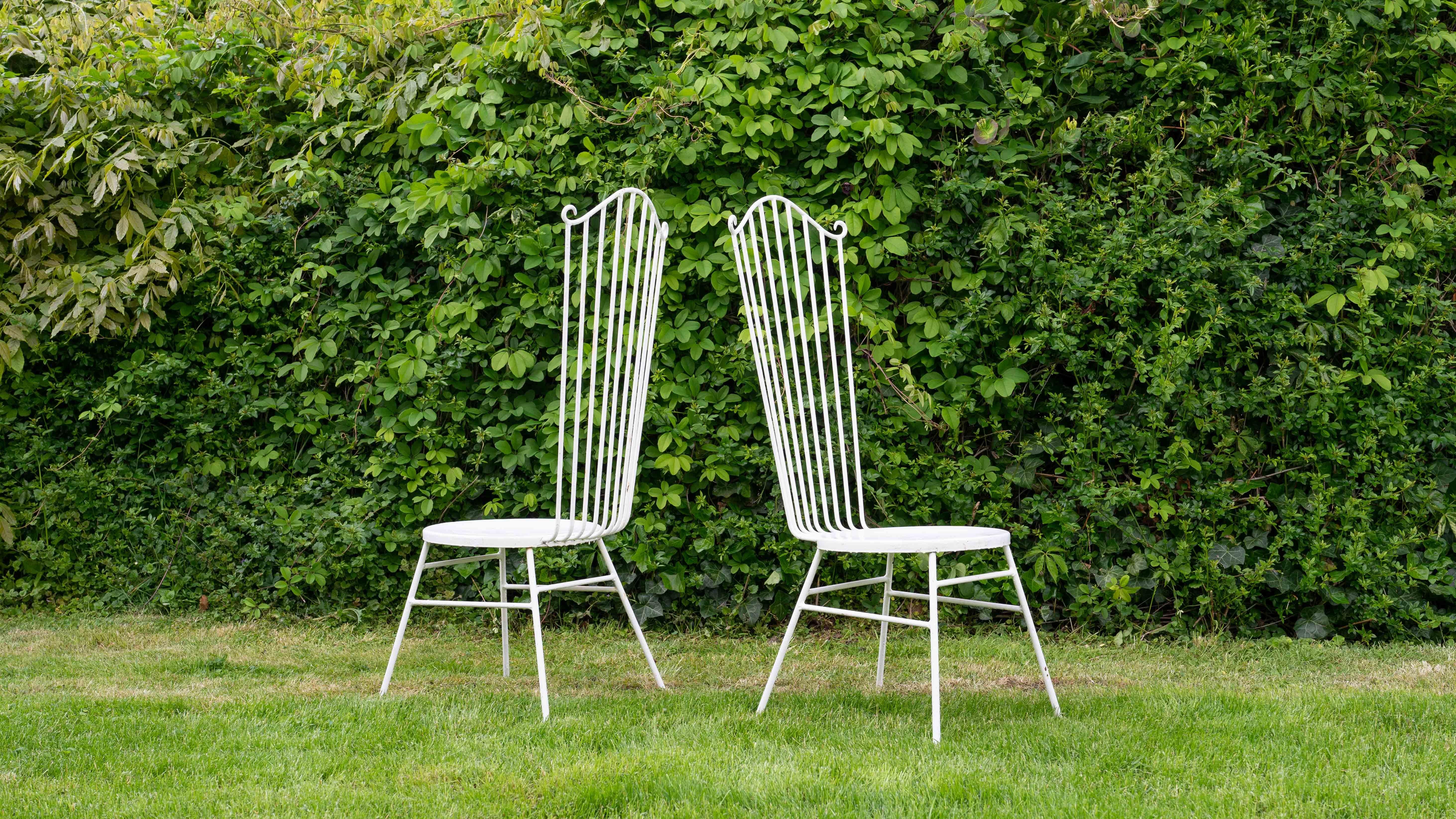 Mid-20th Century Midcentury Vintage Iron Garden Chairs, 1950s For Sale