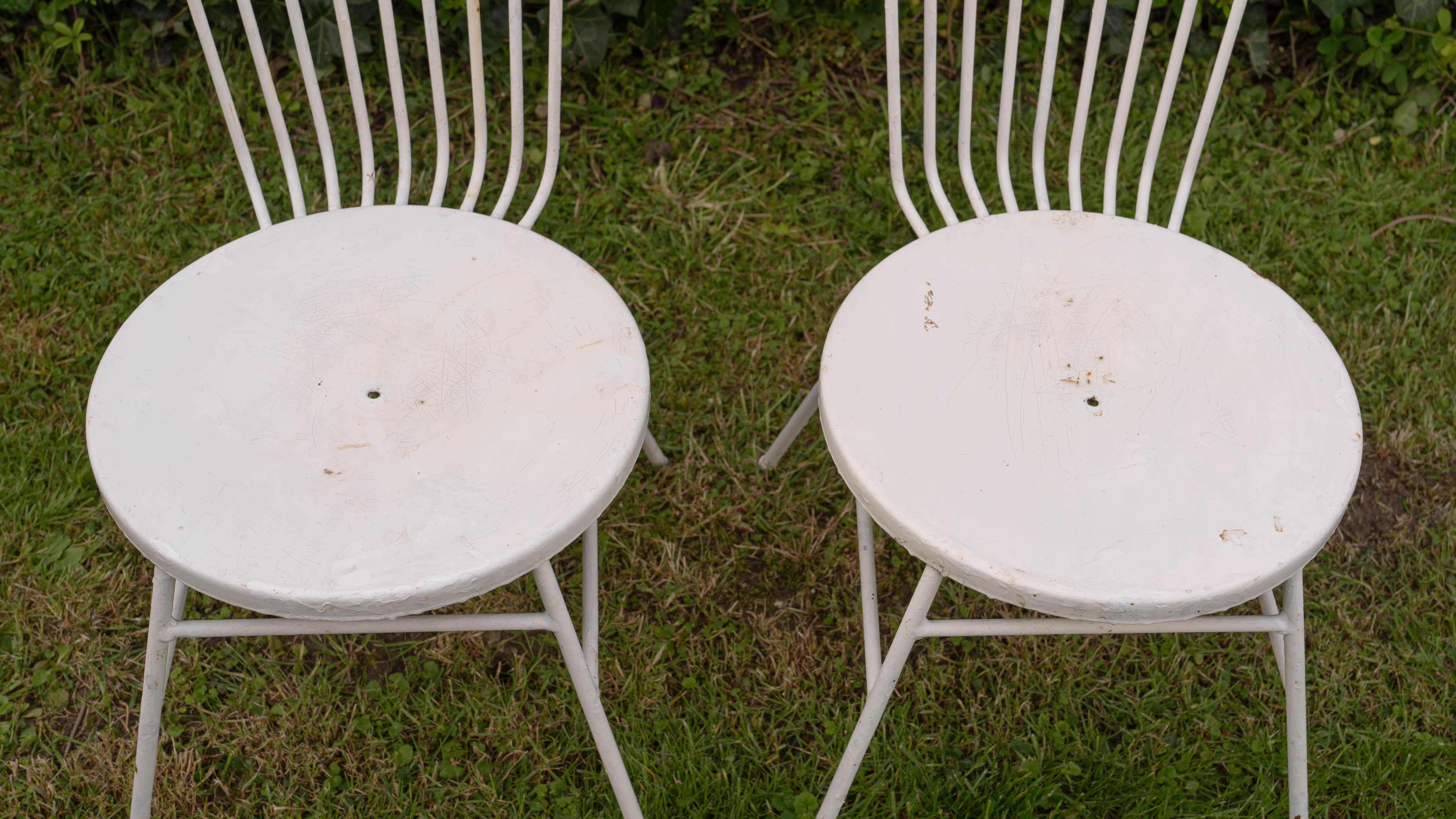 Midcentury Vintage Iron Garden Chairs, 1950s For Sale 3