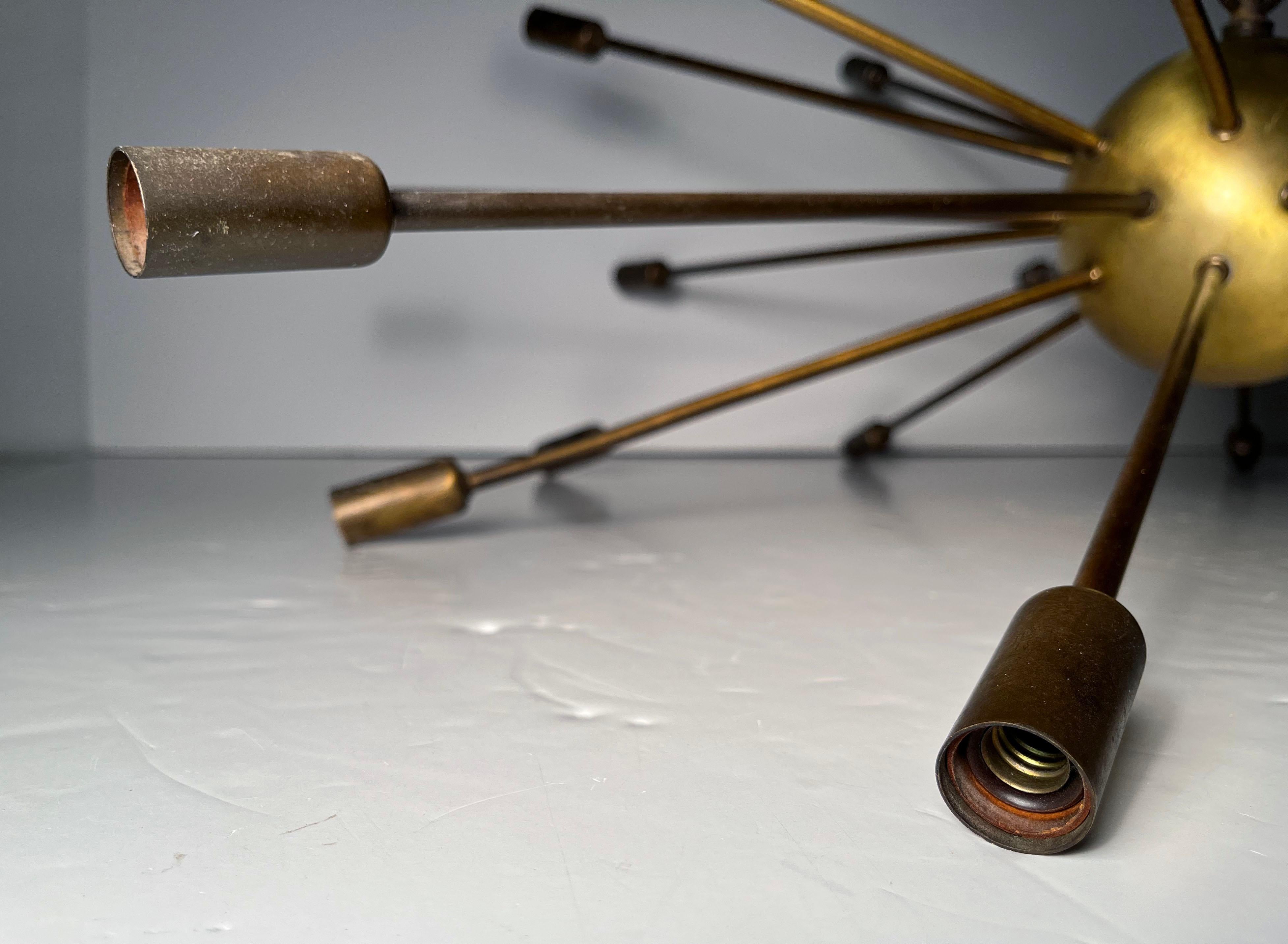 Midcentury Vintage Large Original Extreme Sputnik Chandelier For Sale 1