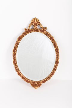 Midcentury Vintage Old Gold and Brown Mirror, Giltwood, Italy, 1960s