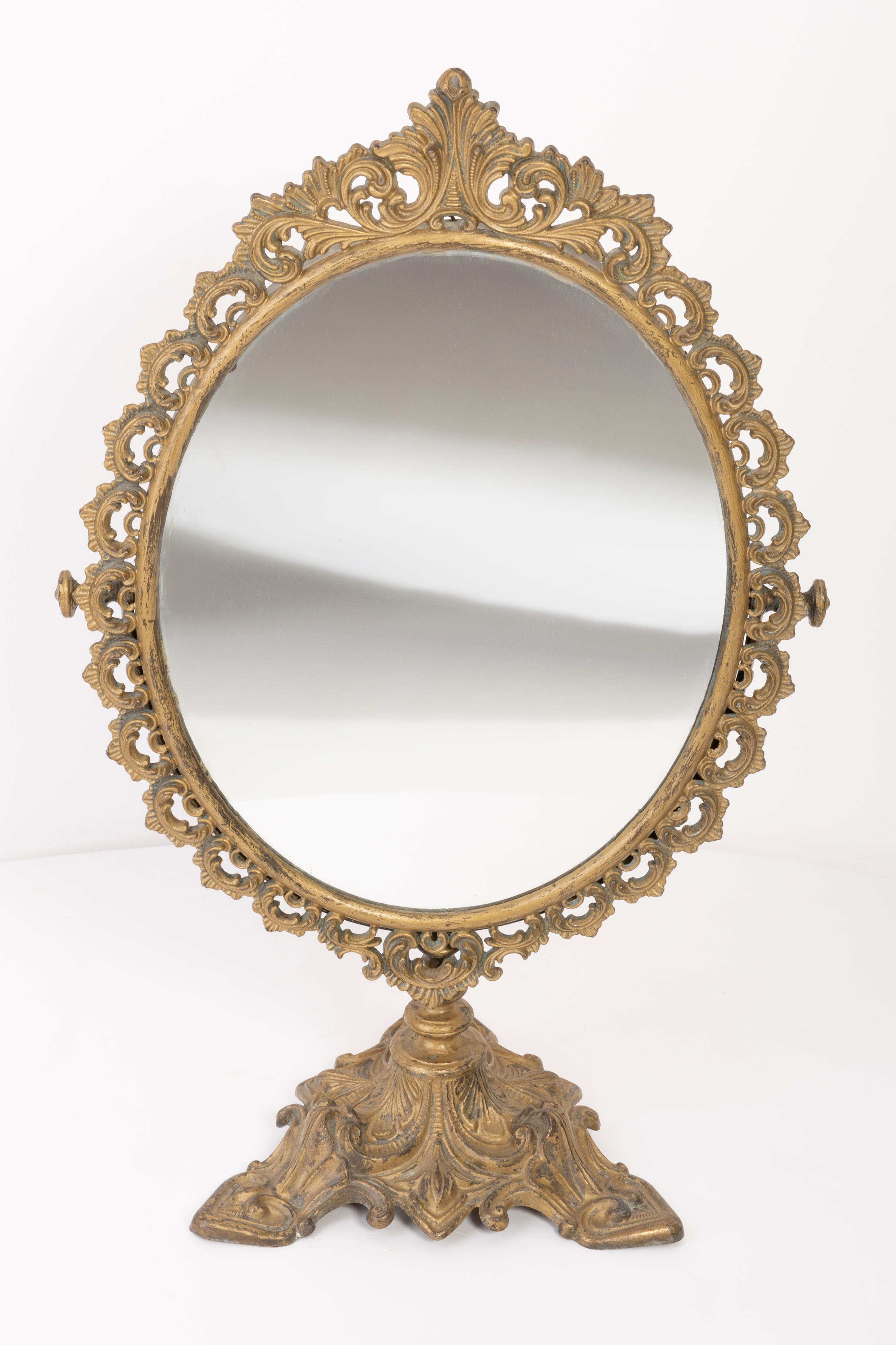 Mid-Century Modern Midcentury Vintage Old Gold Mirror, Italy, 1960s For Sale