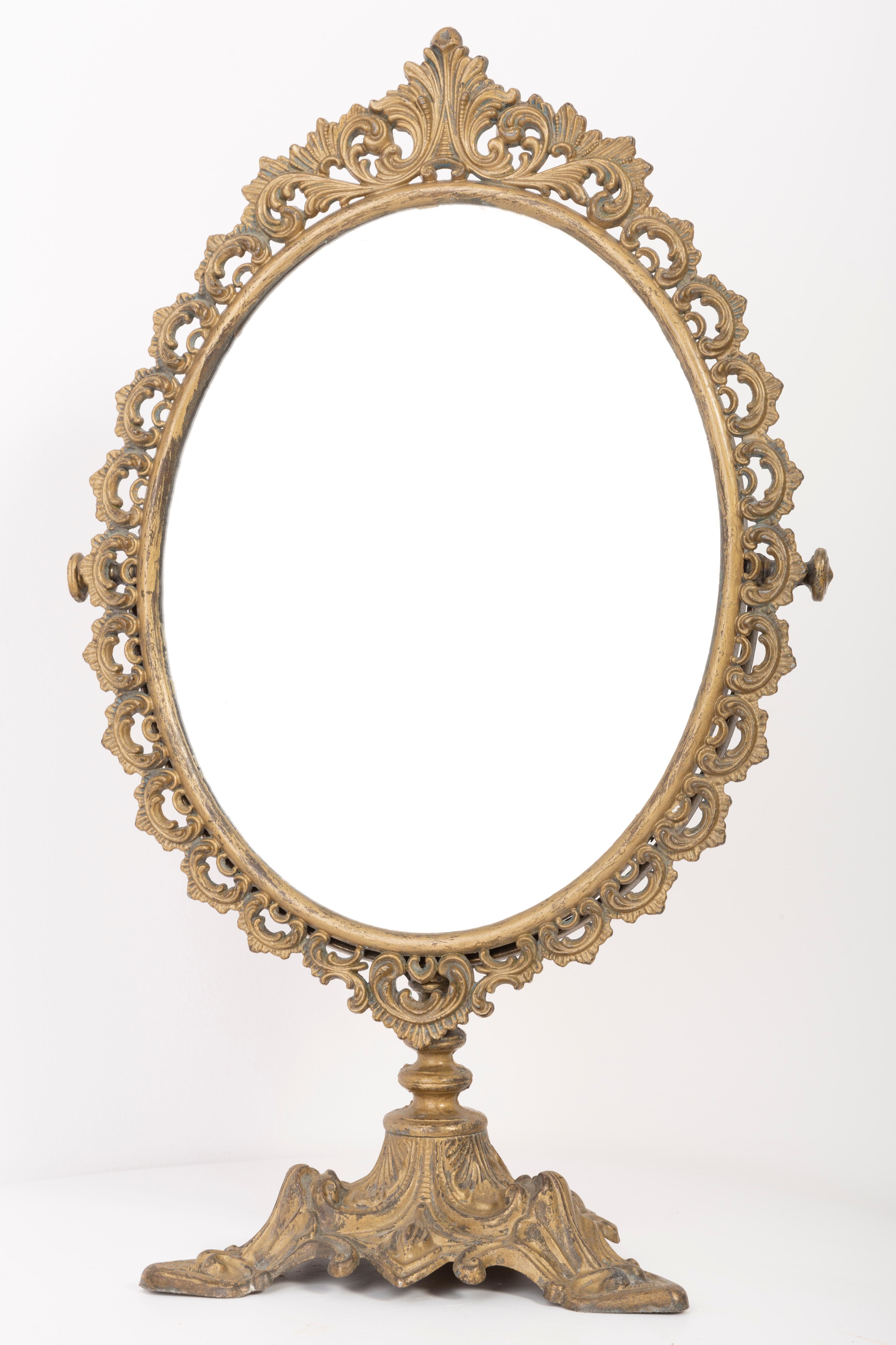 Italian Midcentury Vintage Old Gold Mirror, Italy, 1960s For Sale
