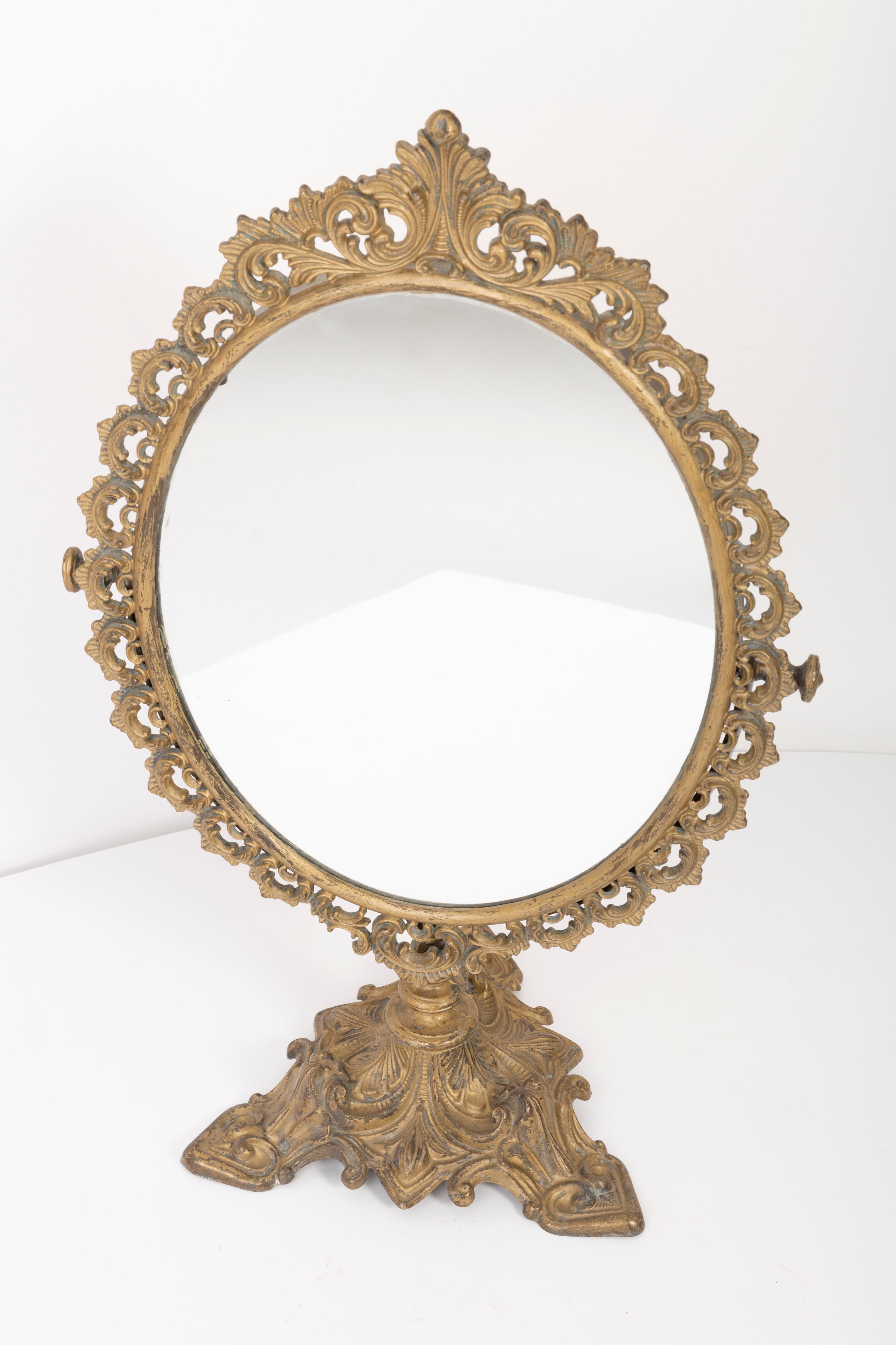 Midcentury Vintage Old Gold Mirror, Italy, 1960s In Good Condition For Sale In 05-080 Hornowek, PL