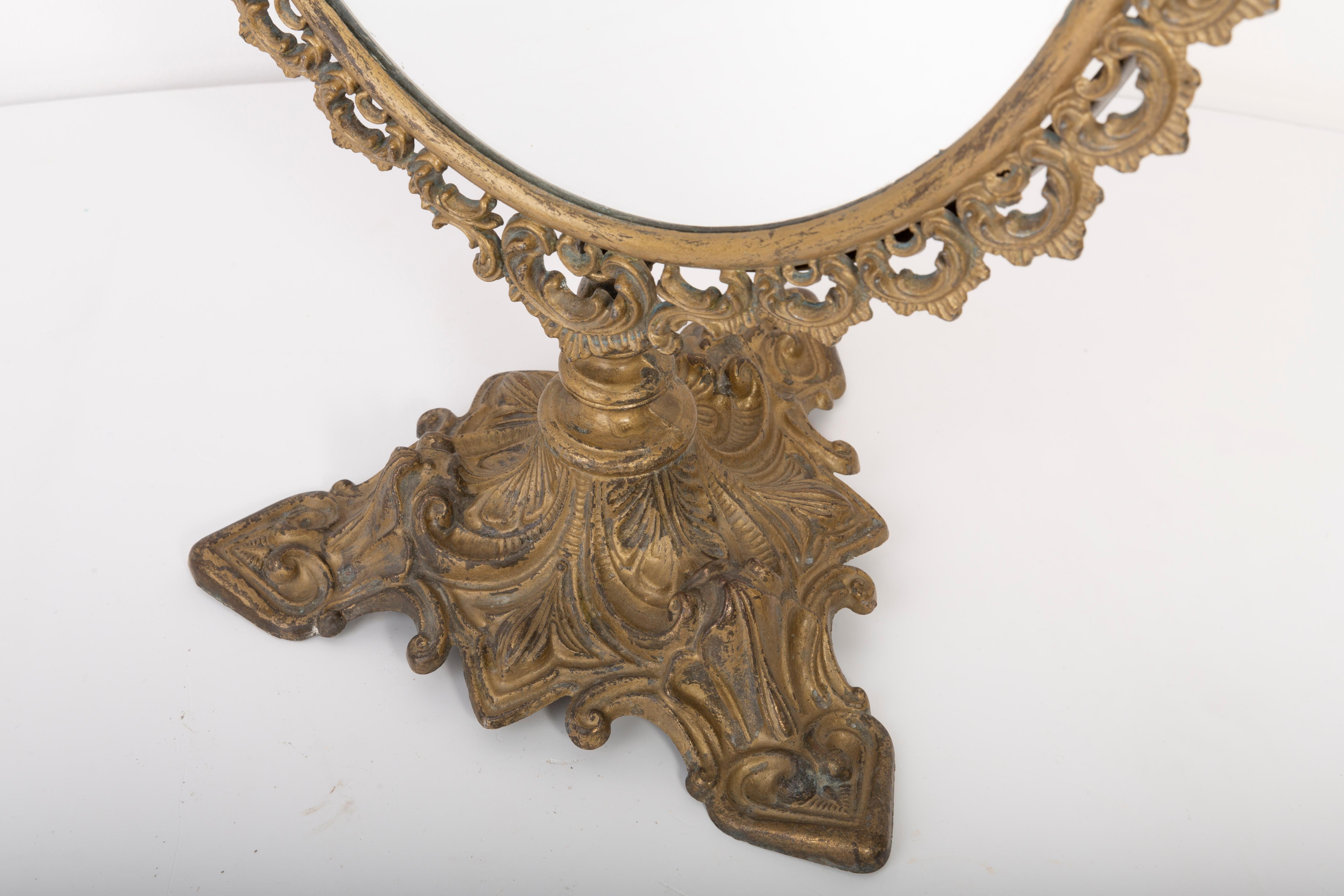 20th Century Midcentury Vintage Old Gold Mirror, Italy, 1960s For Sale