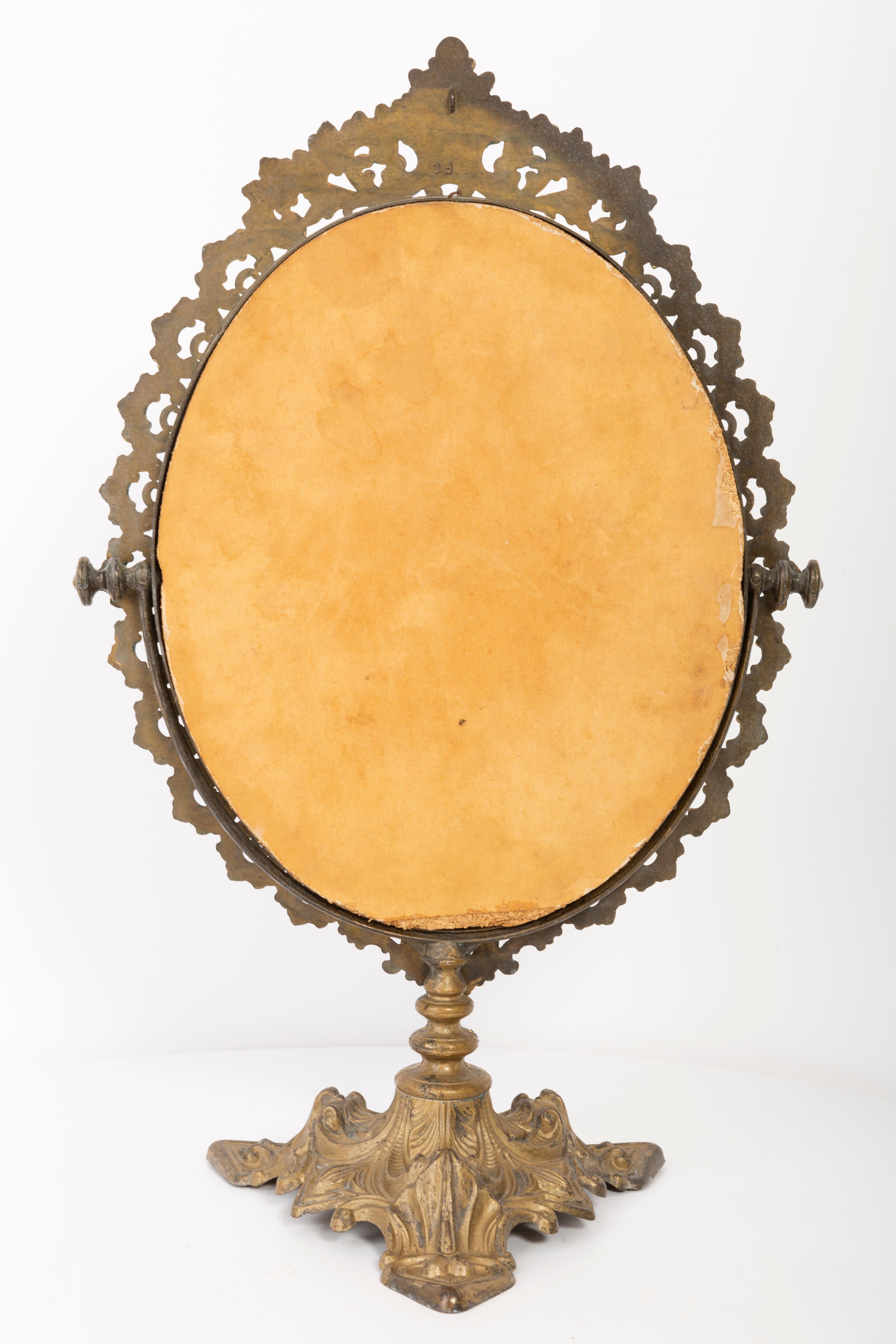 Midcentury Vintage Old Gold Mirror, Italy, 1960s For Sale 1
