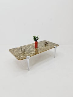 Midcentury vintage Onyx und Stahl Couchtisch, 1960er Jahre Deutschland