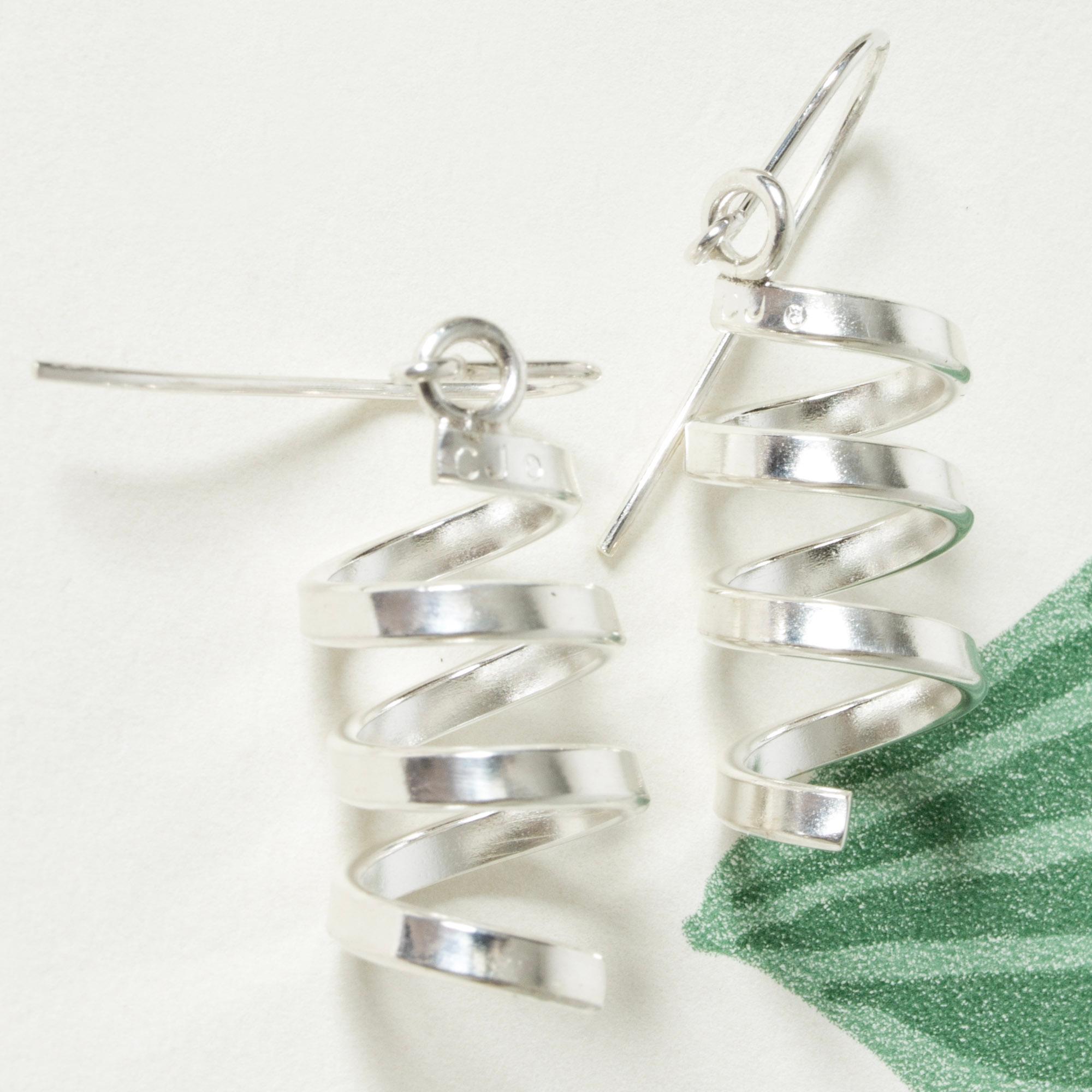 Midcentury Vintage silver earrings by Cecilia Johansson, Sweden, 1970s 2