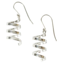 Silber-Ohrringe aus der Mitte des Jahrhunderts von Cecilia Johansson, Schweden, 1970er Jahre