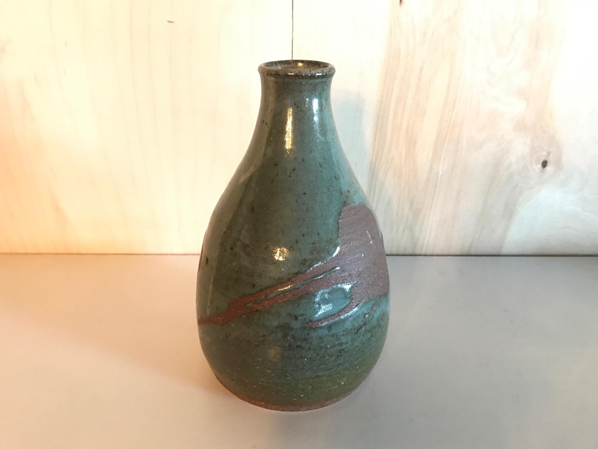 Late 20th Century Midcentury Vintage Studio Ceramic Weed Pot Pottery Art Vase