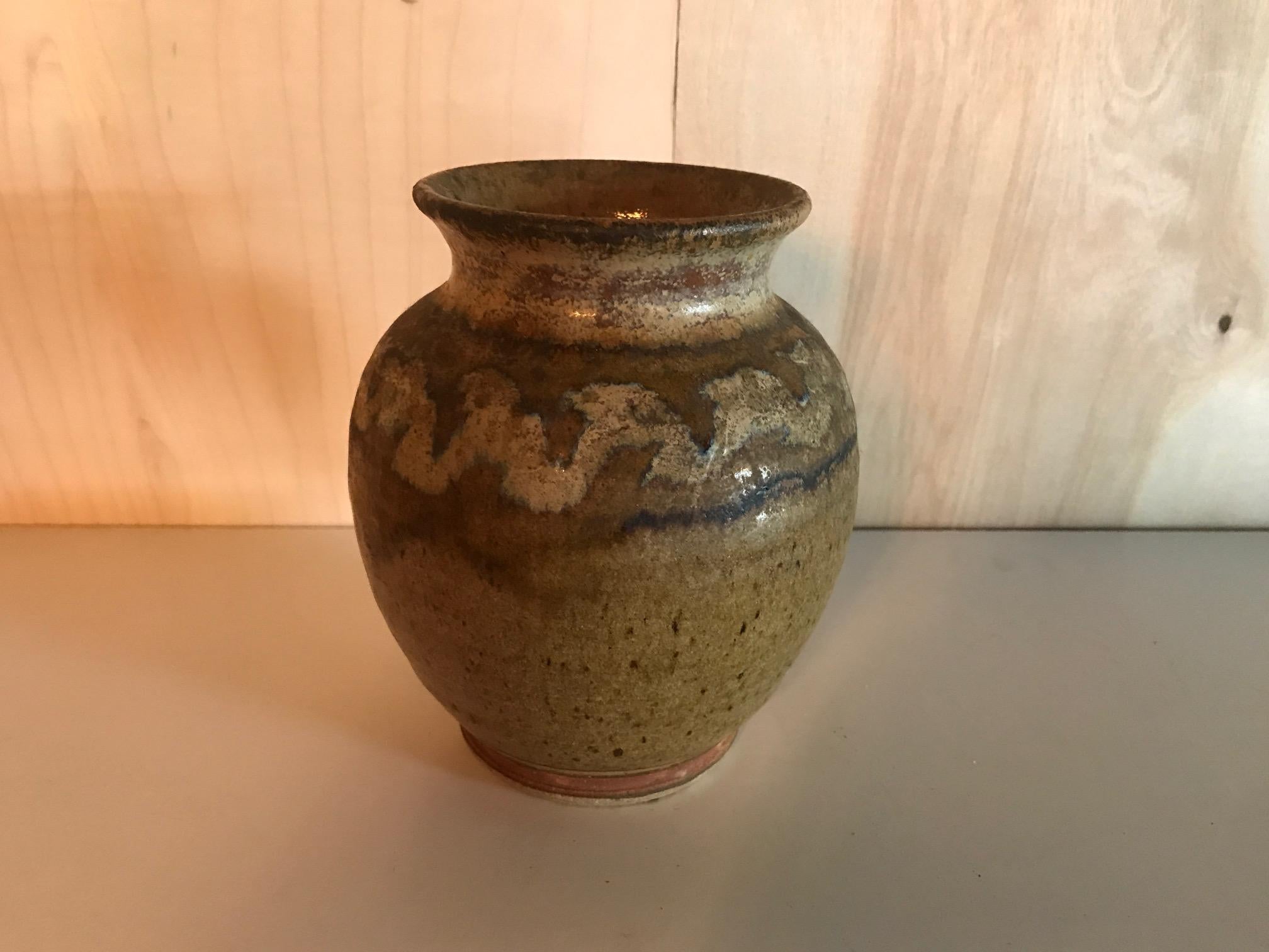 Late 20th Century Midcentury Vintage Studio Vase Pot Ceramic Art Pottery