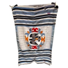 Midcentury Vintage Textile Art Majestic Mexican Eagle Blanket