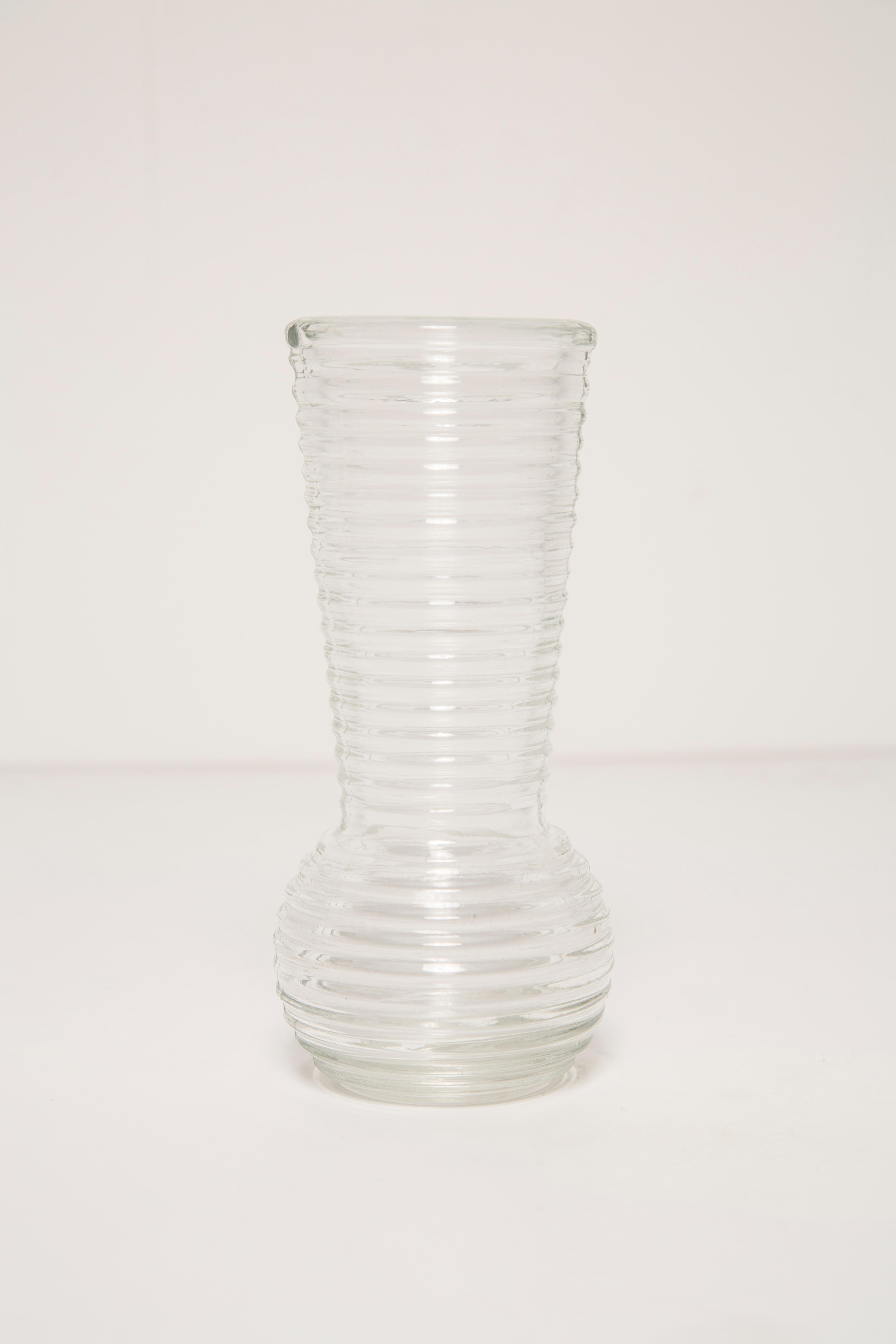 Midcentury Vintage Transparent Small Vase, Europe, 1960s For Sale 3
