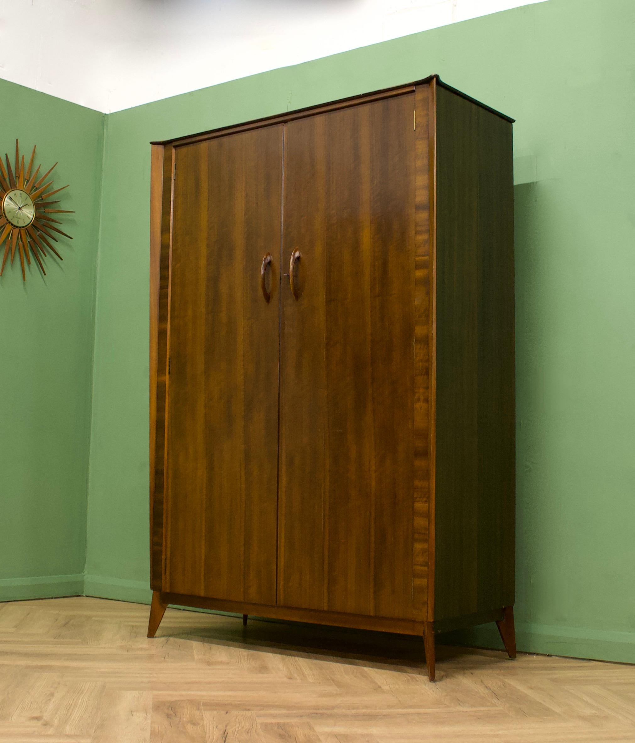 Mid-Century Modern Midcentury Vintage Walnut Wardrobe from Waring and Gillow, 1960s For Sale