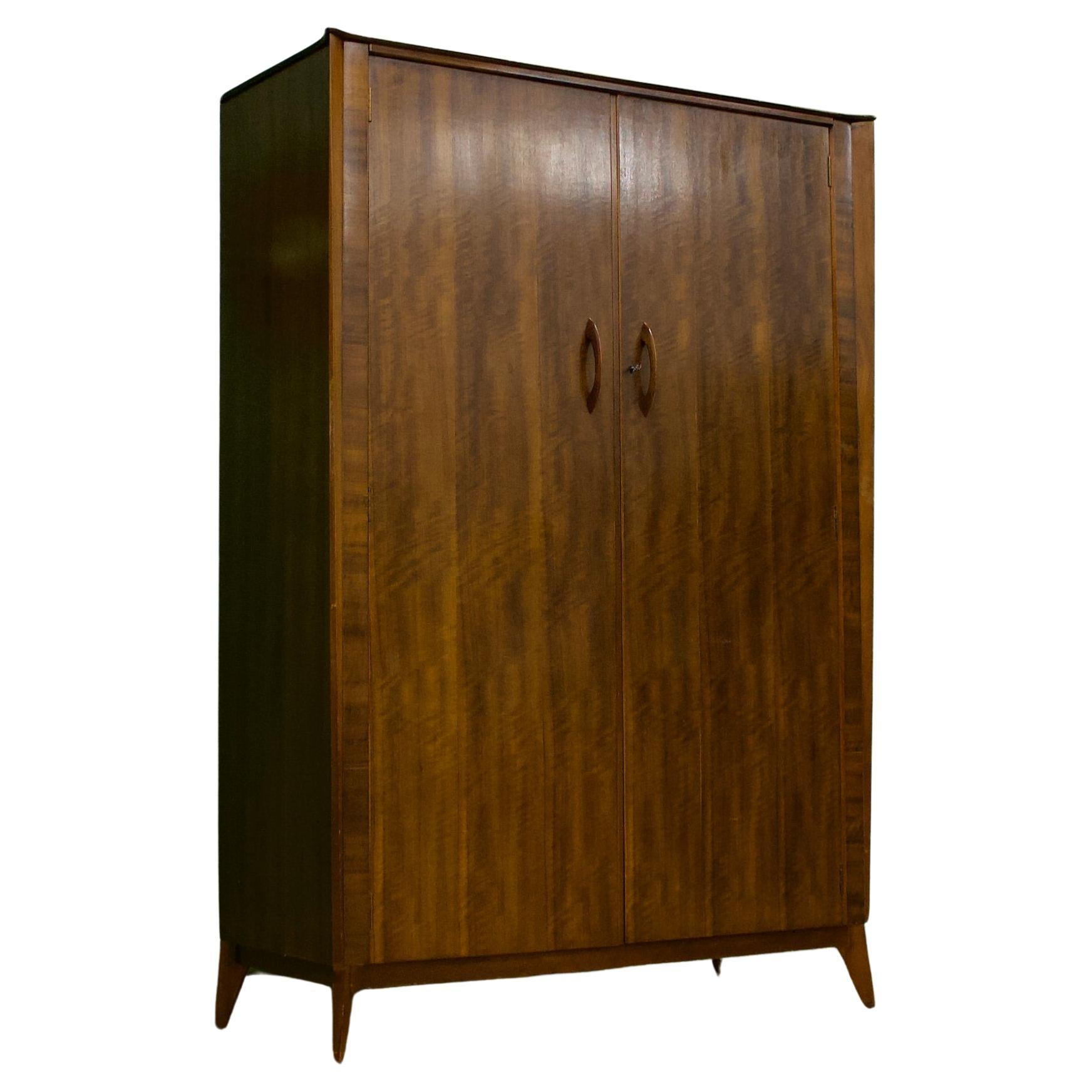 Midcentury Vintage Walnut Wardrobe from Waring and Gillow, 1960s For Sale