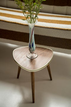 Midcentury Vintage White and Blue Slim Murano Vase, Italy, 1960s