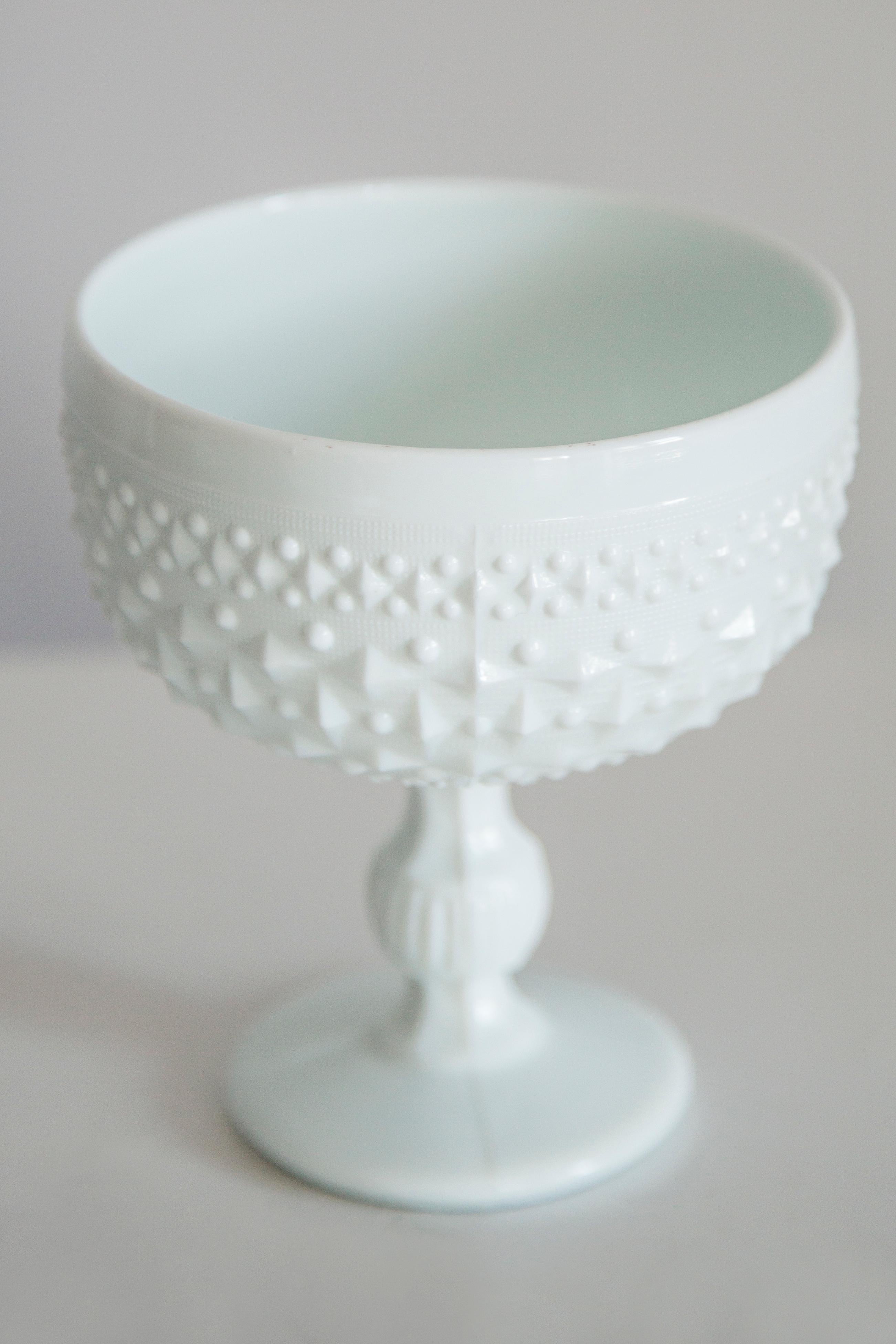 20th Century Midcentury Vintage White Glass Sugar Bowl, Italy, 1960s