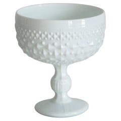 Midcentury Vintage White Glass Sugar Bowl, Italy, 1960s