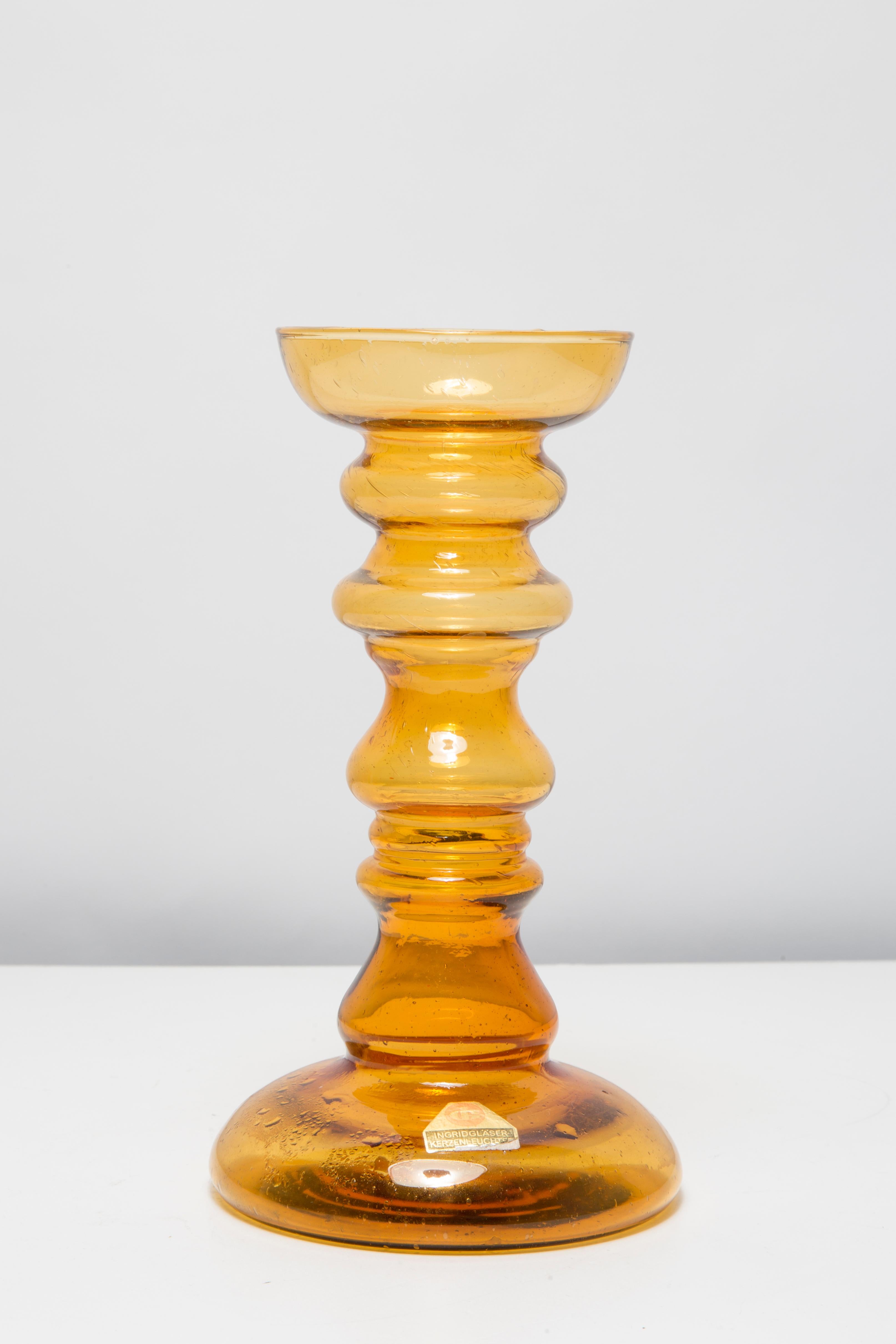 Midcentury Vintage Yellow Geometric Vase, Europe, 1960s In Good Condition For Sale In 05-080 Hornowek, PL