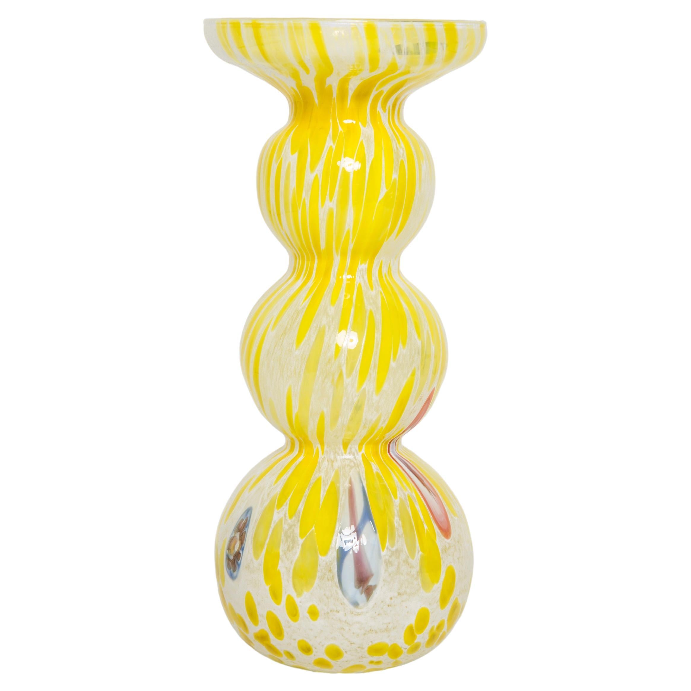 Midcentury Vintage Yellow Murano Vase, Italy, 1960s For Sale