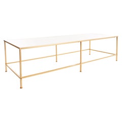 Midcentury Vitrolite and Brass Coffee Table