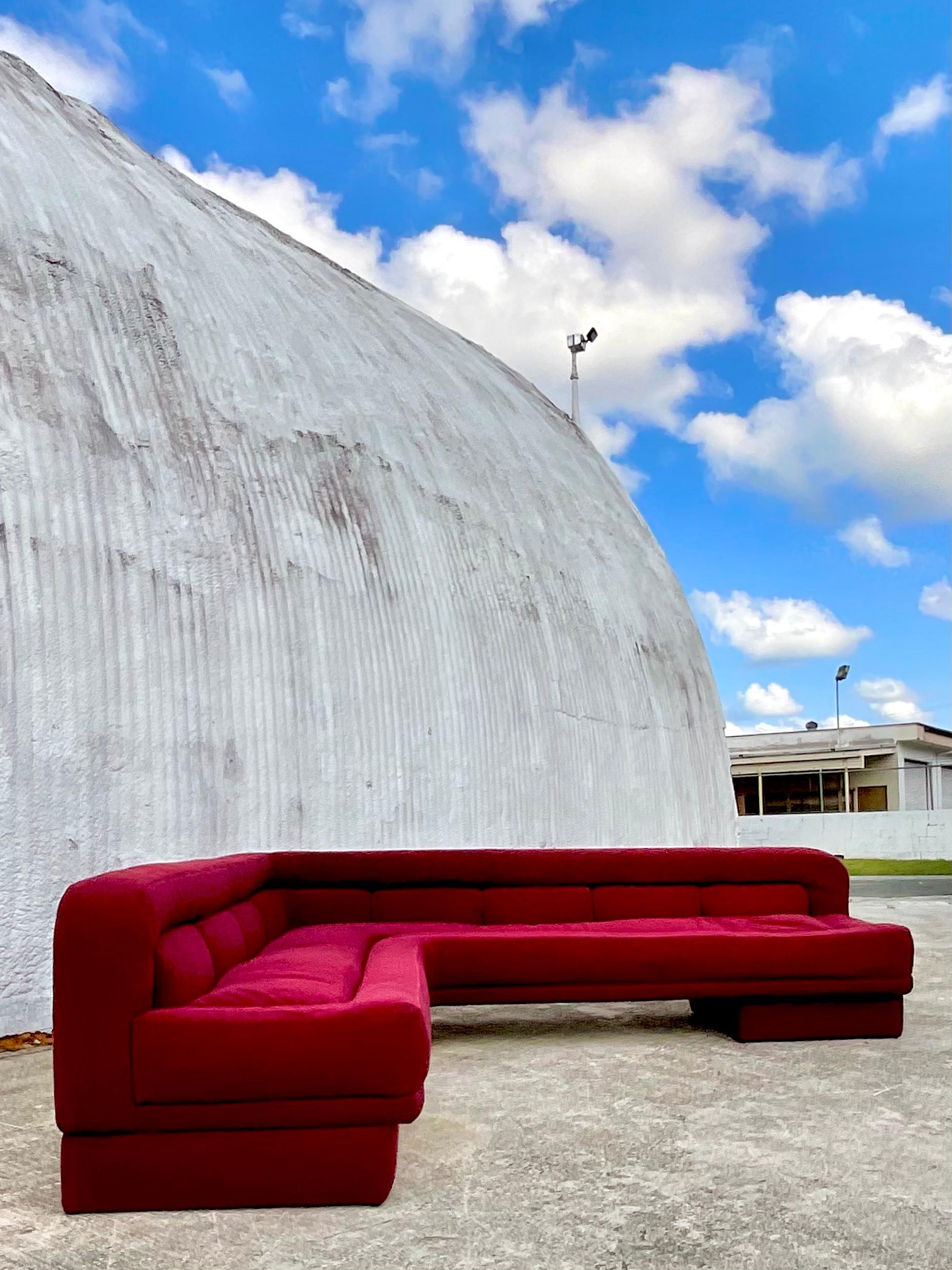 Fabric Midcentury L Shaped Sofa